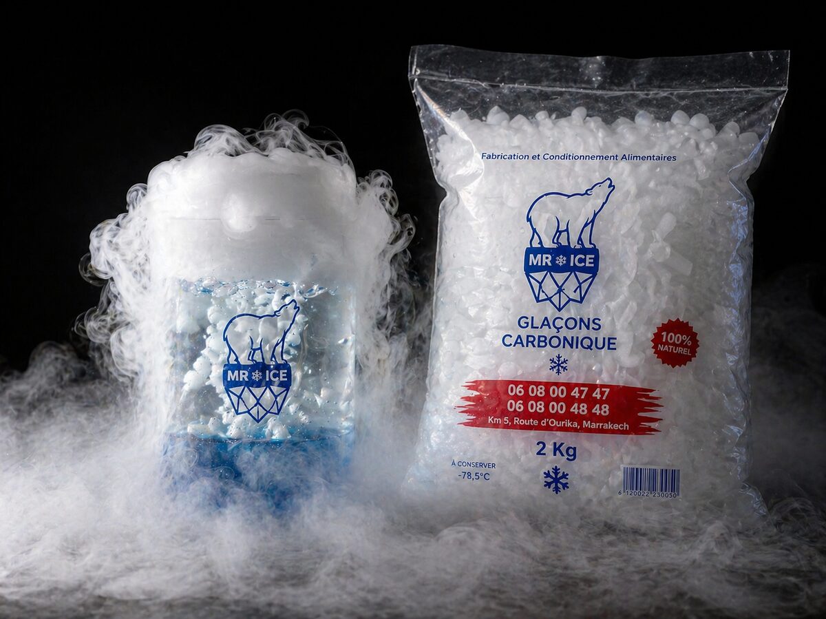 الثلج الجاف (CO₂ solide -78,5 °C) — Mr ICE